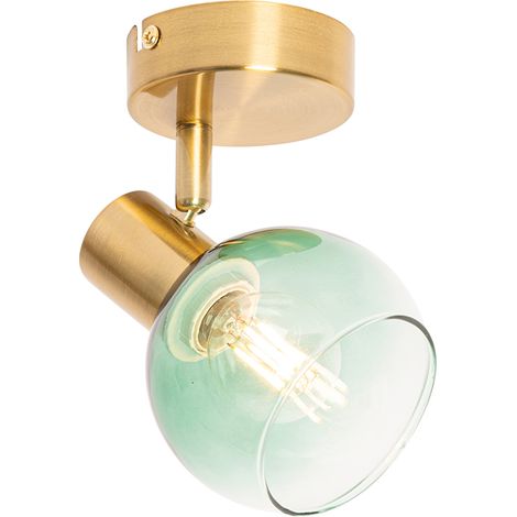 Art Deco Spotlight Gold with Green Glass - Vidro