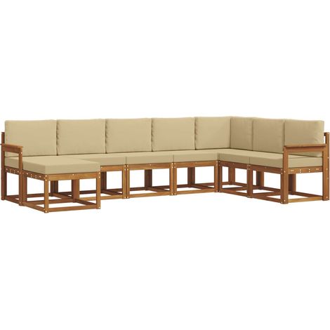 Outdoor-Sofagarnitur 8 stk. Natur und Beige vidaXL (1/5)