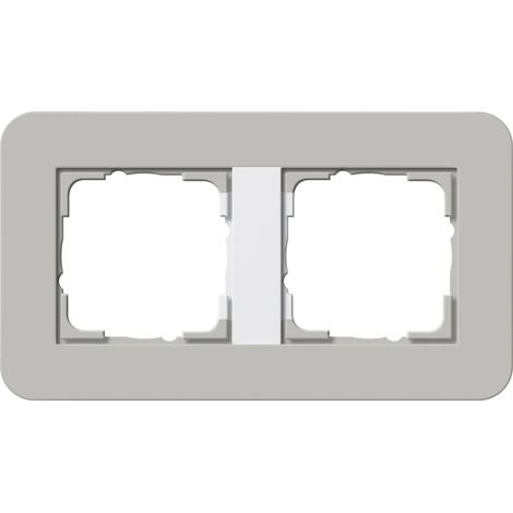 Gira Marco embellecedor 2f Gira E3 Gris/Blanco puro [0212412], 0212 412
