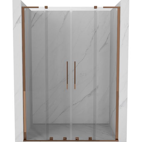 Mexen Velar L Duo porte de douche coulissante 140 cm, transparent, or rose - 871-140-003-02-60 (1/5)
