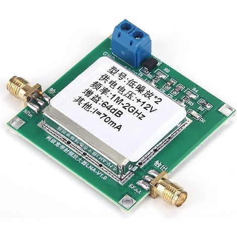 Rauscharmer Verstärker (LNA), 1 MHz–2000 MHz, hohe Verstärkung 64 dB, 2 dB Rauschen, Breitband-HF-Verstärker (1/5)