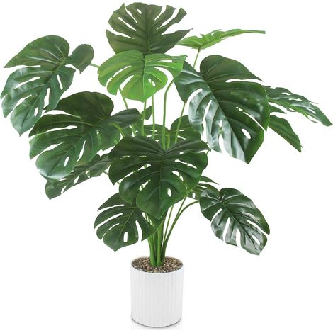 Fausse Plante, 80cm Plantes Artificielles Interieur Exterieur, Plante Verte Artificielle avec Pot, Fake Plant pour Decoration Cuisine Salon Chambre Bureau Cuisine Deco (1/5)
