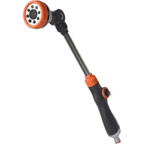 Garden Hose Spray Wand with 8 Modes and Rotatable Head, Long Reach Adjustable Watering Wand