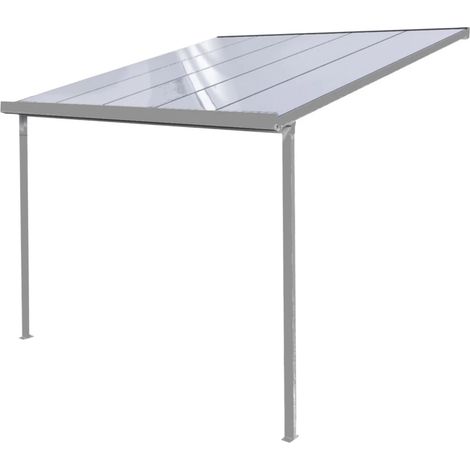 pergola da esterno "patio" in alluminio antracite e policarbonato opale, 3x3 metri (1/4)