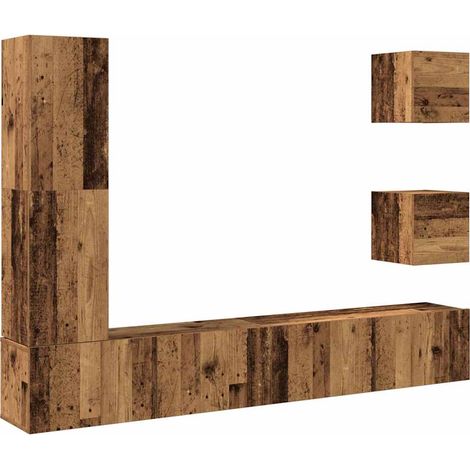 Maison Exclusive - 5-tlg. TV-Schrank-Set Wandmontage Altholz-Opti