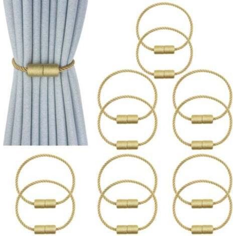 [NEVER USED] 6 pairs of gold magnetic curtain tiebacks