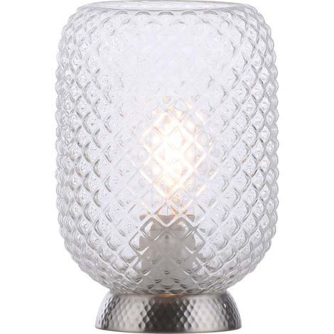 Tischlampe Nachttischleuchte Leselampe Glas Retro Wohnzimmerlampe H 22,5 cm (1/5)