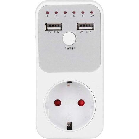 Prise de Minuterie de Compte à Rebours Numérique Intelligente 180260 V USB pour Chargeur de Téléphone d'ordinateur(EU Plug) (1/5)