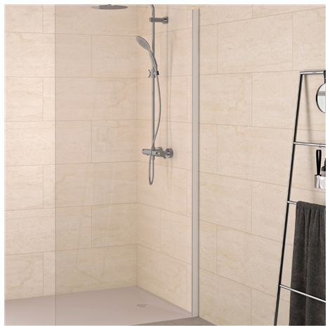KINEDO - Profilé Mural d'Ajustement / Compensation Pour Paroi Douche - Aluminium Finition Chromé - Fabriqué en France - H.200 cm