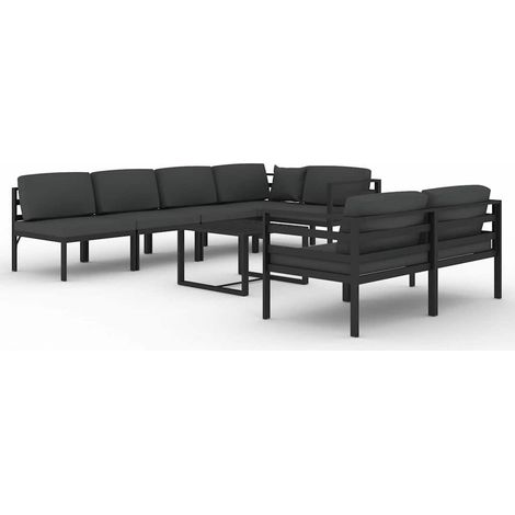 Maison Exclusive - 8-tlg. Garten-Lounge-Set mit Kissen Aluminium (1/5)