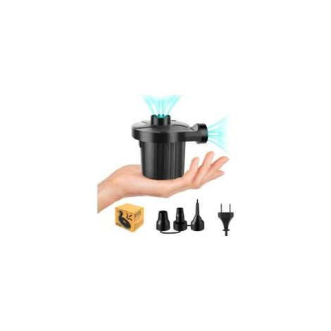 Elektrische Luftpumpe, 240 V/50 W, Mini-Luftpumpe mit 3 Düsen, zum Aufblasen und Ablassen von Luftmatratzen, aufblasbaren Pools und Schwimmringen – Crezuo (1/4)