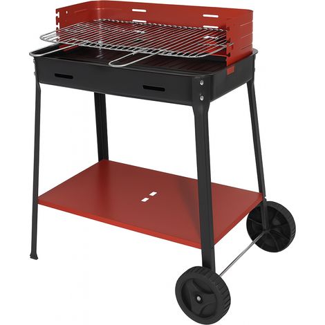HOLZKOHLEGRILL MOD.503R MIT PARAVENTO CM.50X35X80H BACKOFEN (1/2)