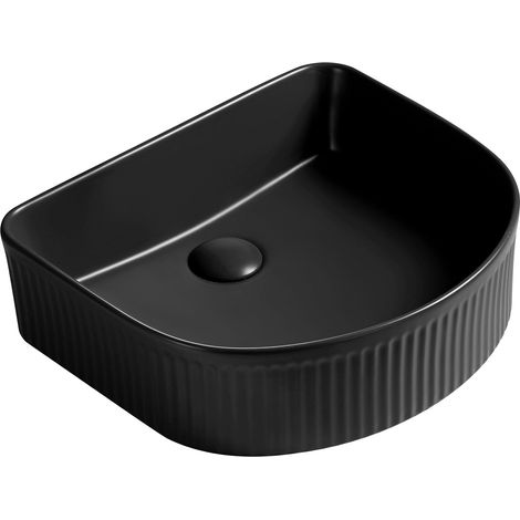 Mexen Grovo Aufsatzwaschbecken geriffelt 40 x 35 cm, schwarz matt - 22304085 (1/2)