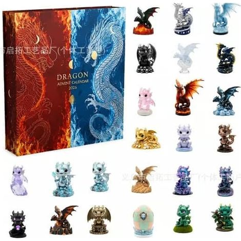 Calendrier de l'Avent Père Noël en verre de mer 2026 – Petit Père Noël Compte à rebours de Noël Dragon (1/5)