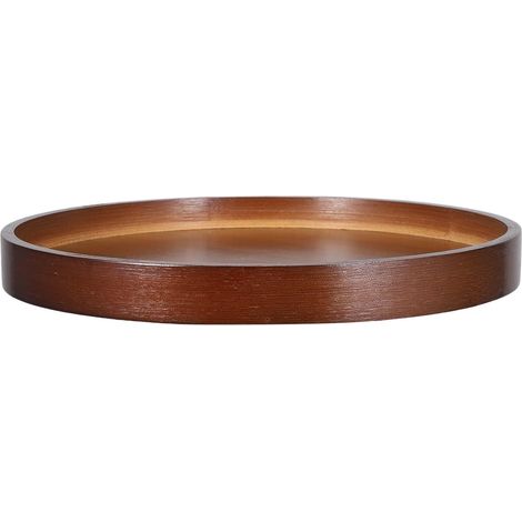 Plateau tournant Rond en Bois Clair pour Bougie parfumée, idéal pour la Salle de Bain ou la Cuisine. Marron Clair.'-'- (1/5)