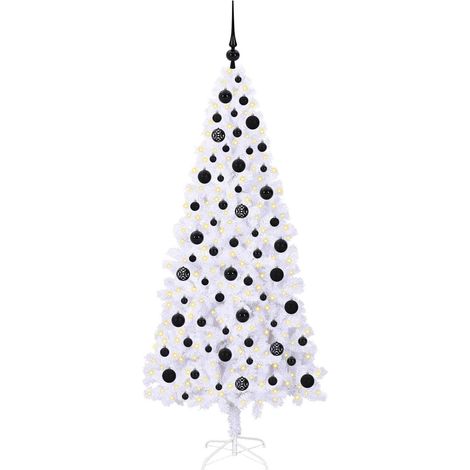 Sapin de Noël artificiel avec 300 LED Blanc 180 cm PVC et Acier (1/5)