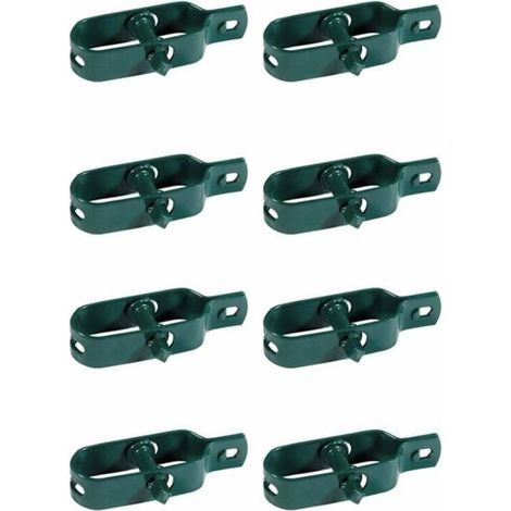 Juego de 8 tensores de alambre recubiertos de plástico verde para cercas, cercas de malla metálica, tendederos, cercas de alambre para jardín, cercas de alambre montadas sobre postes, juego de 8 pieza