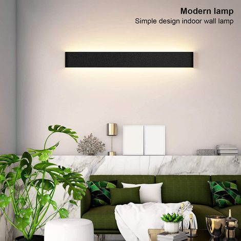 GENERIC-3 Pack Applique Murale Interieur LED Noir 31cm Lampe Murale 3000K Blanc Chaud Moderne Up Down Appliques Murales 12W Luminaire Mural pour Chambre Salon Escalier Couloir (1/4)