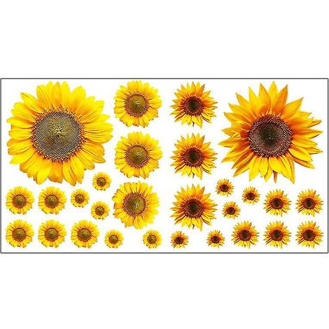 1 autocollant mural tournesol (1/3)