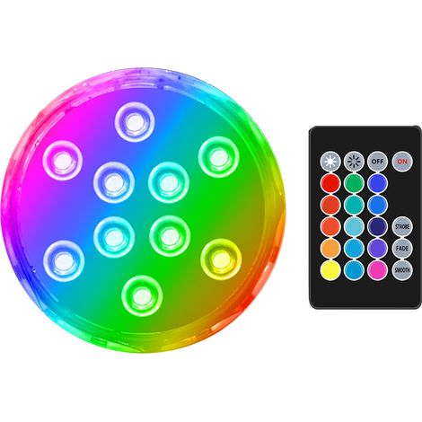 Unterwasser-LED-Poolleuchte, 15 Farben, wasserdicht, RGB, mit Fernbedienung, für die Gartendekoration