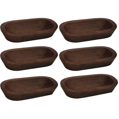 Lot de 6 bols à pâte en bois sculptés à la main pour la fabrication de bougies et de pain. (1/5)