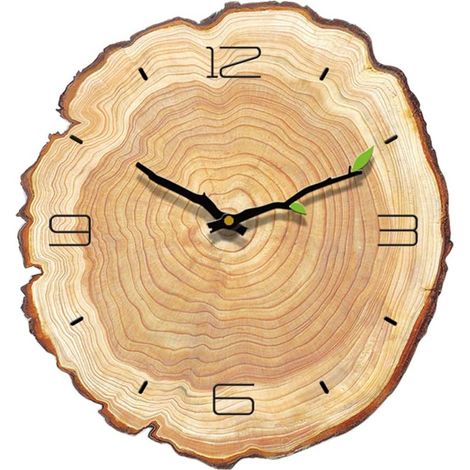 Rustikale Wanduhr aus Holz – Vintage-Zifferblatt mit rundem Zifferblatt für die Wohnzimmerdekoration (1/4)