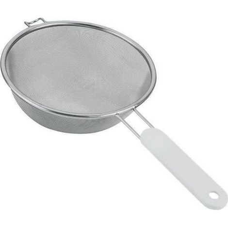 Passoire tamis à manche - D : 10 cm - inox et plastique - blanc (1/4)