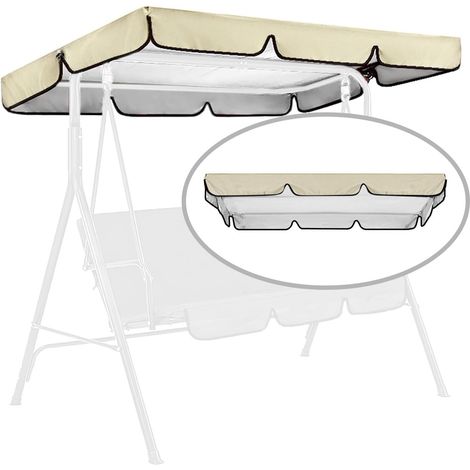 Pièce de rechange pour balancelle de jardin 2/3 places, housse de hamac de jardin imperméable, auvent seul 164 x 114 x 15 cm
