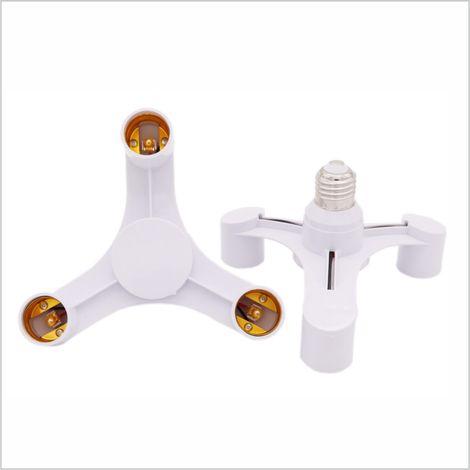 Adaptador de portalámparas LED E27 a 3E27 de 2, 1/3, 1/4 y 1/5 pulgadas, 1 base divisora E27, 1 unidad (1/3)