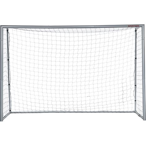 SPORTNOW Rete Calcio 300x120x200 cm Grigia in PE e Metallo con Viti e Picchetti