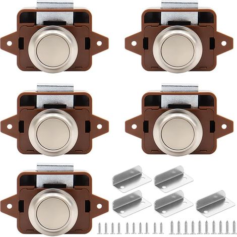 5 Pieces Button Handle Lock, Push Button Latch (1/5)