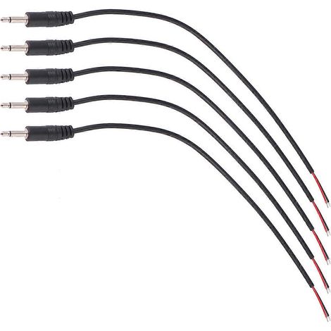 Lot de 10 connecteurs jack mono 3,5 mm mâle vers fil nu (noir) pour casque, écouteurs et microphone-25.00X0.80X0.80CM-Black