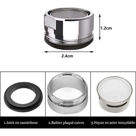 4 Pcs Mousseur Robinet M24 Filtre de Robinet en Acier Inoxydable Aérateur de Robinet Filtre de Robinet de Salle de Bain de Cuisine (1/5)