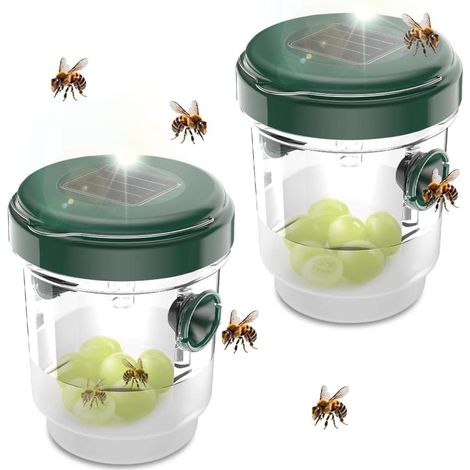 Piege Frelon Asiatique, 2 Pièces Piege A Guepes Et Frelons Exterieur À Suspendre solaires Piege A Frelon pour Bouteille Plastique (1/5)