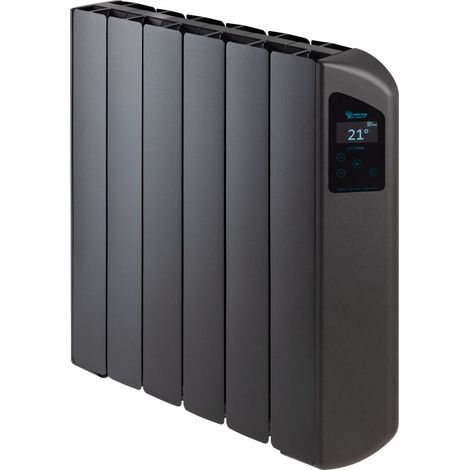 Radiateur électrique à inertie fluide 1000W, FARHO Victoria 06 Eléments, Anthracite, WiFi Intégrée, Basse Consommation, Garantie 20 ans (1/5)