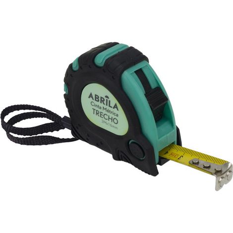 Cinta metrica trecho 3mx16mm negro/verde autobloqu eo,enganche magnetico,clip,antideslizane (1/2)