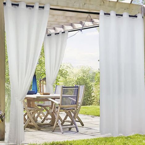 Moustiquaire imperméable transparente pour fenêtre, terrasse ou gazebo extérieur - 132 x 213 cm, blanche, 1 pièce (1/3)