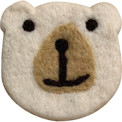 Sous-verre en laine feutrée ours mignon antidérapant isolant pour café blanc taille unique (1/5)