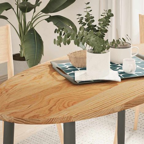 Tablero de mesa ovalado madera maciza de roble 120x60x2 cm vidaXL (1/5)