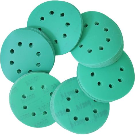 Lot de 120 disques abrasifs à 8 trous Grain 400/600/800/1000/1200/2000 avec ponceuse orbitale Grain fin P400-P2000