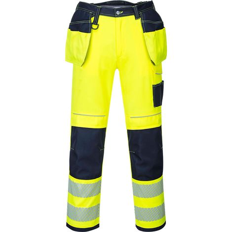 Pantalon HV PW3 poches flottantes couleur : Jaune/Marine taille 58 - PORTWEST (1/2)