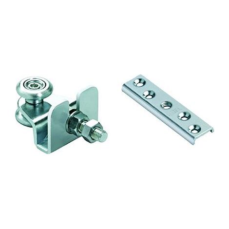 1PZ CARRELLO A 2 CUSCINETTI CON PIASTRA ART.38/24+42 piastrina ricambio 8 MA (1/2)