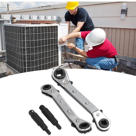 CT122 Edelstahl-Kühlschrank-Ratschenschlüssel, Reparaturwerkzeug für Klimaanlagen im Haushalt, 1/4", 3/16", 5/16", 3/8" (1/5)