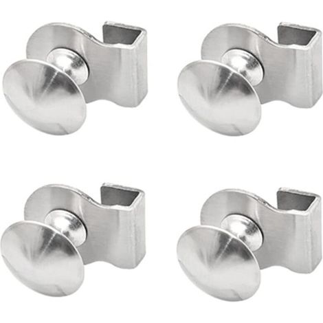 Poignée de porte en verre, poignée à clip en verre, alliage de zinc, sans perçage, clips de porte, pinces, poignées pour verre, 3-5 mm, vitrines, armoires, tiroirs (A(4PCS) (1/5)