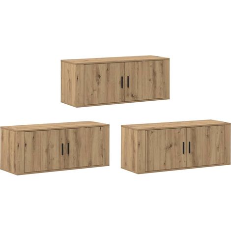 Wand-TV-Schrank Set 3 pcs Artisan-Eiche 100 x 34,5 x 40 cm vidaXL