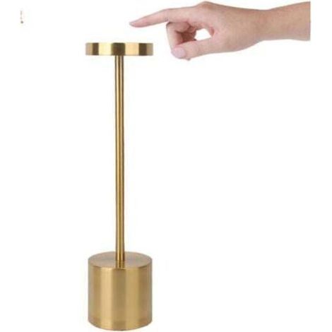 Lampe de table LED sans fil USB 1200 mAh en aluminium rechargeable pour salle à manger ou bureau (or local)-- (1/4)