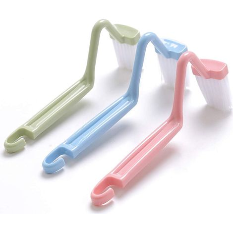 Brosse de toilette incurvée en plastique en forme de V de 20 cm pour nettoyer les coins des toilettes (bleu, vert, rouge, lot de 6) (1/5)
