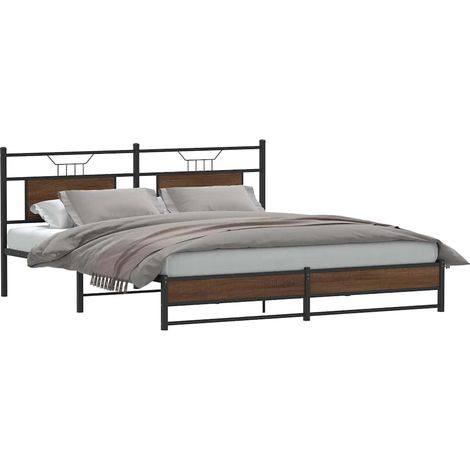 Bettgestell ohne Matratze Braun Eiche 160x200 cm Holzwerkstoff
