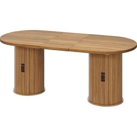 Tavolo da pranzo allungabile in MDF e metallo, marrone scuro 150-190 cm (1/5)