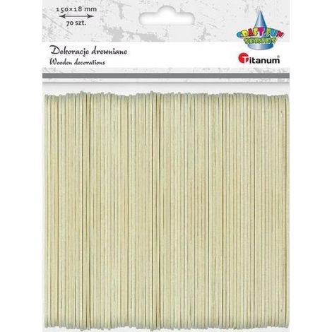 Palitos rectos de madera de 18x150 mm, 70 unidades